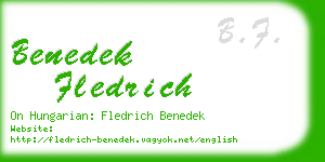 benedek fledrich business card